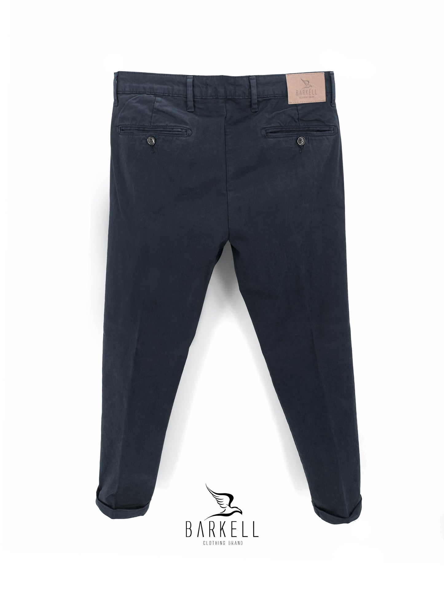 Pantalone Blu Modello Chinos in Cotone Raso
