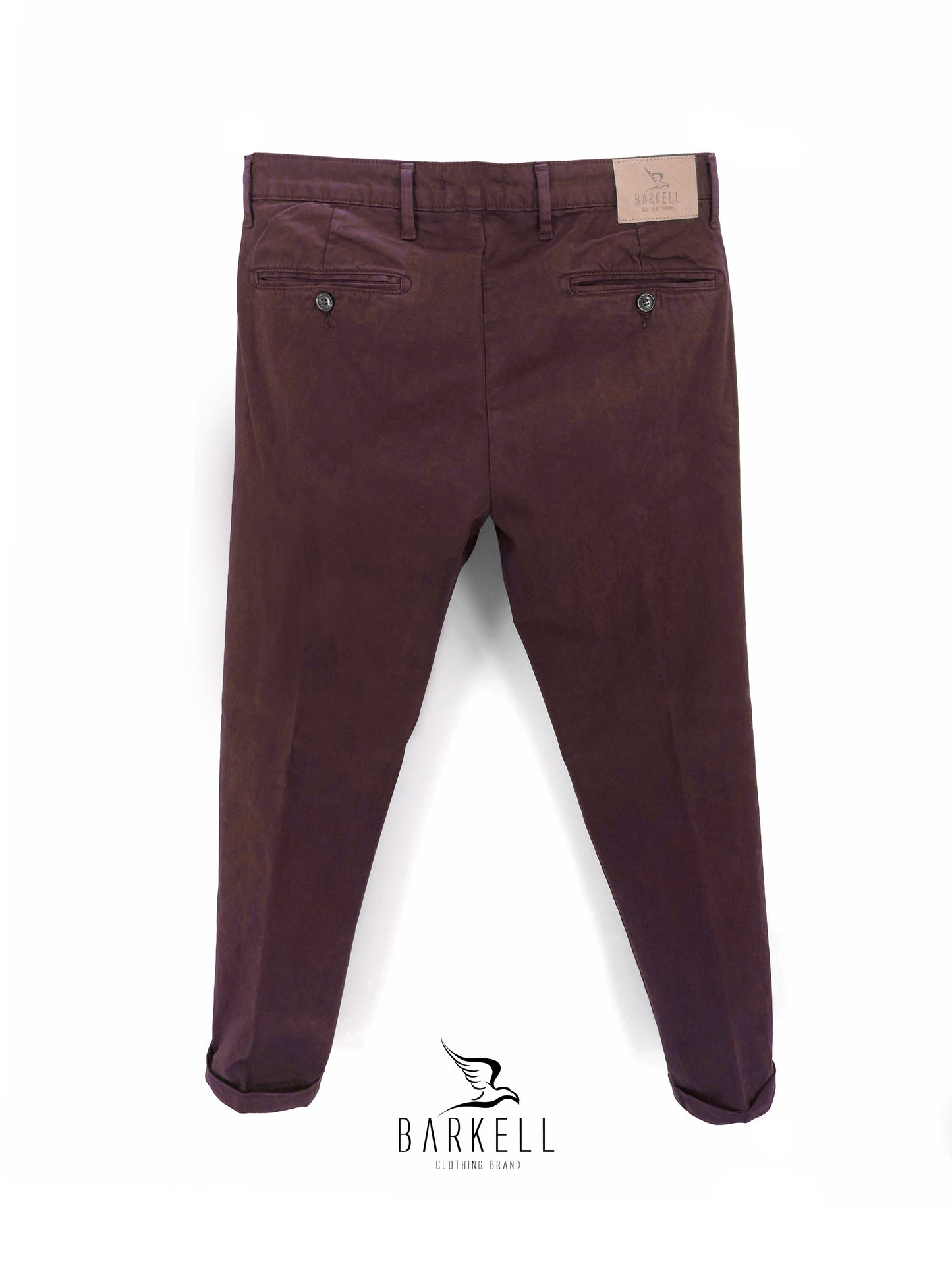 Pantalone Bordeaux Modello Chinos in Cotone Raso