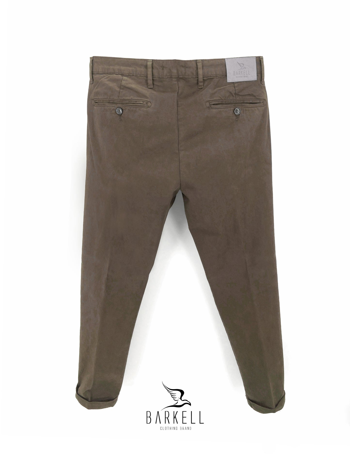 Pantalone Fango Modello Chinos in Cotone Raso
