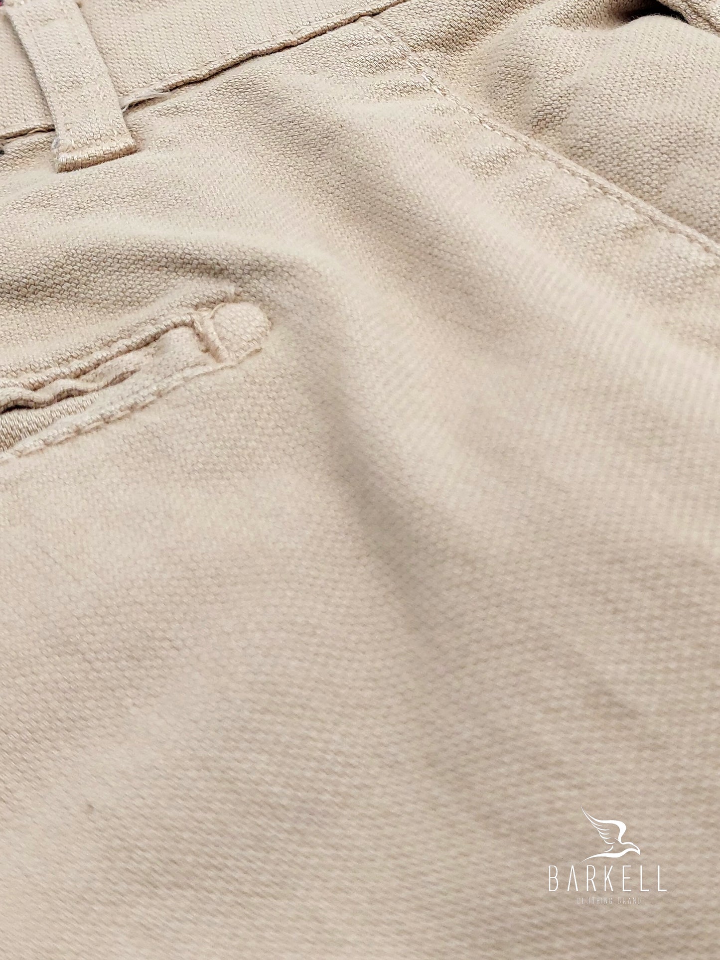 Pantalone Beige Modello Chinos in Cotone Piquet