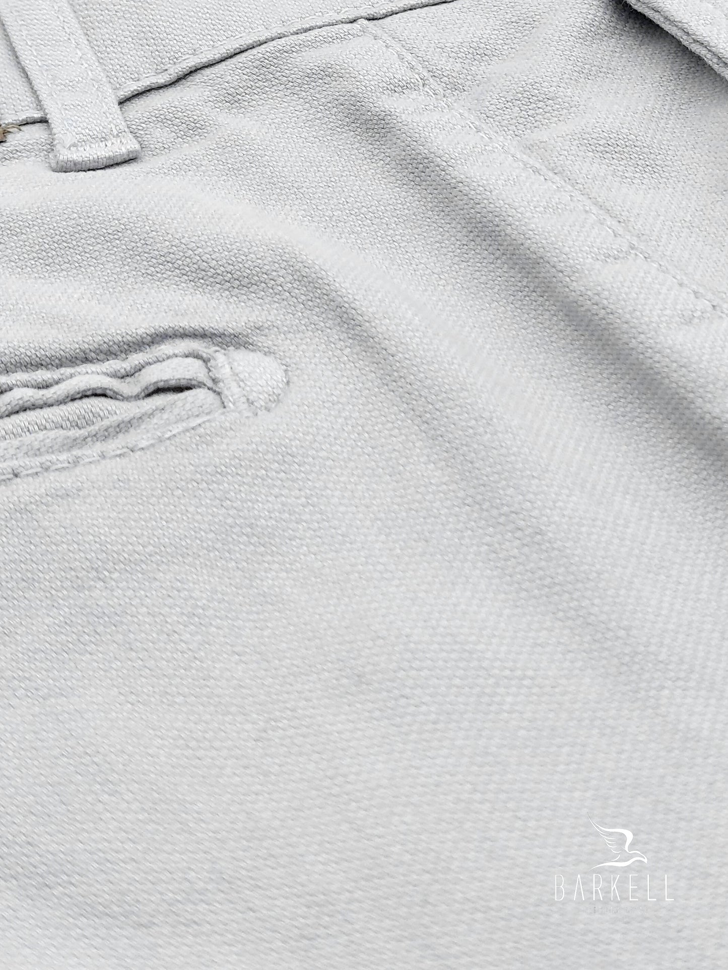 Pantalone Grigio Ghiaccio Modello Chinos in Cotone Piquet