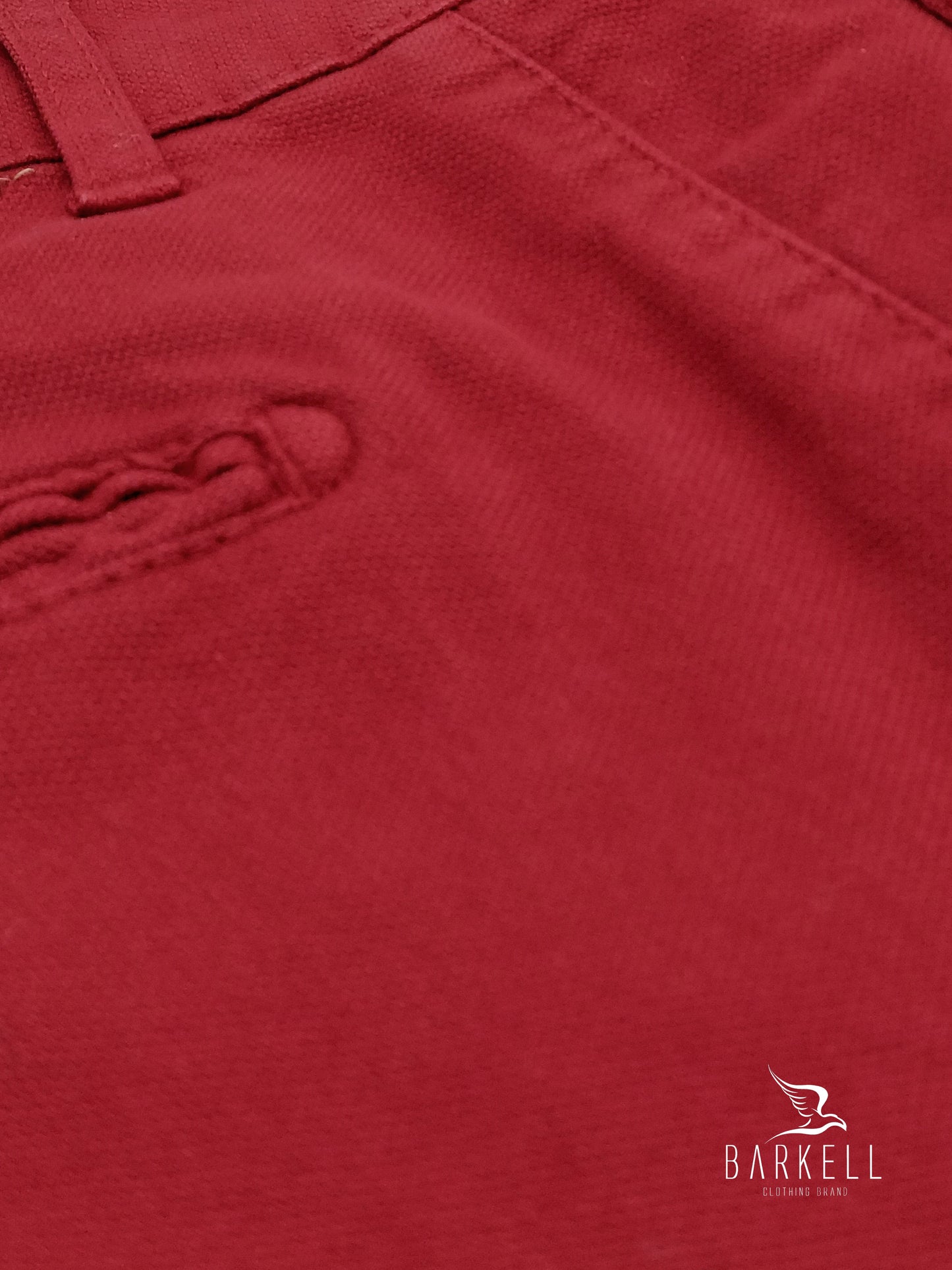 Pantalone Rosso Carminio Modello Chinos in Cotone Piquet