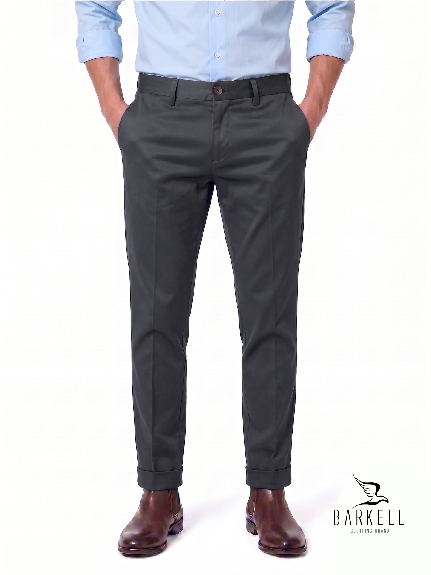 Pantalón Modelo Chinos Beige en Gabardina de Algodón