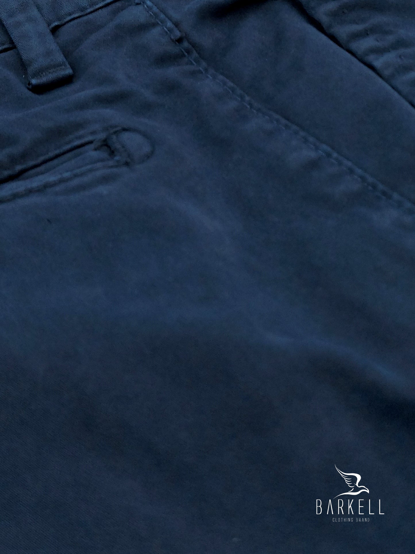 Pantalone Blu Indaco Modello Chinos in Cotone Raso