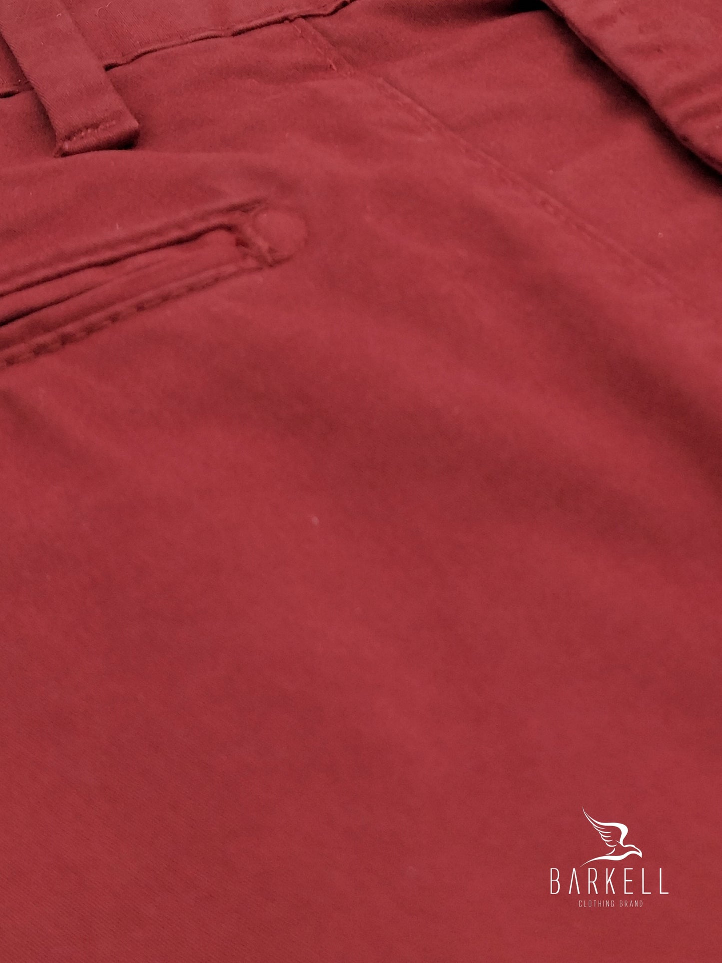 Pantalone Rosso Carminio Modello Chinos in Cotone Raso