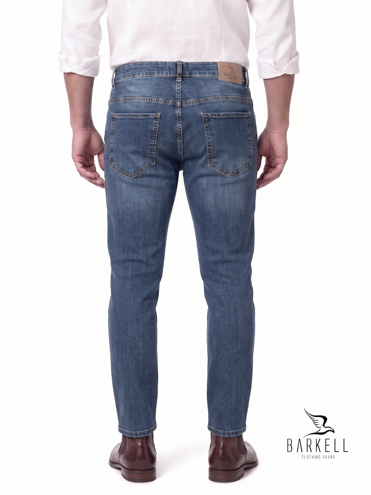 Jeans Modelo Cinco Bolsillos Lavado Usado