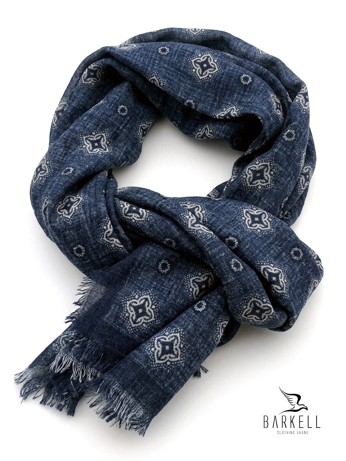Echarpe en polyviscose effet laine à motif pied-de-poule jacquard sur fond vert