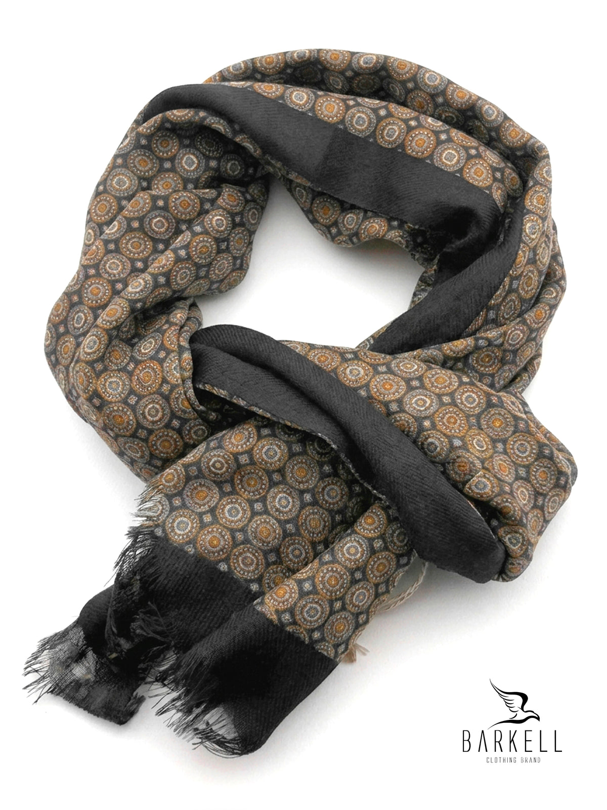 Echarpe en polyviscose effet laine à motif pied-de-poule jacquard sur fond vert