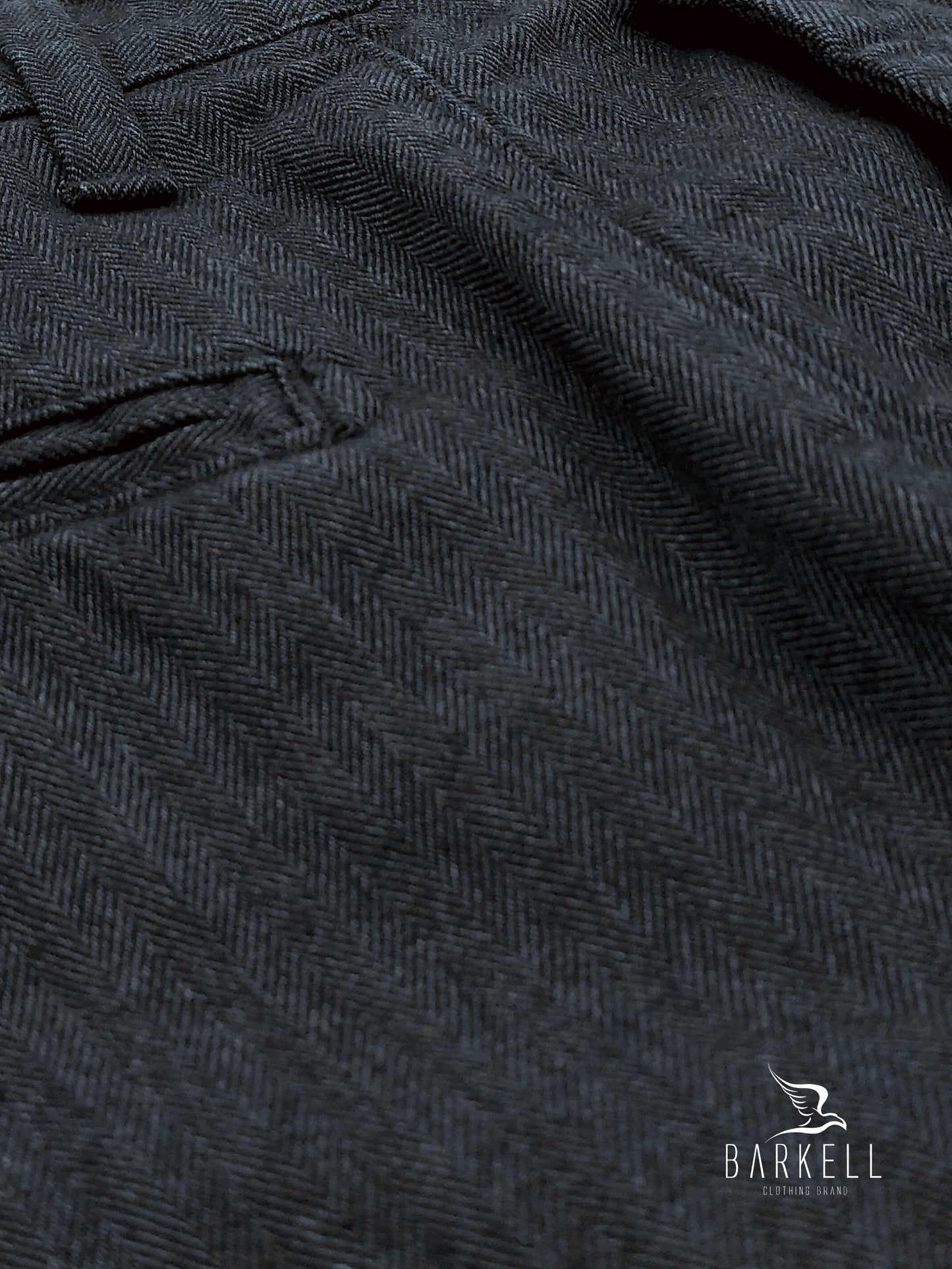 Pantalone Blu Dark Modello Chinos in Misto Cotone Spigato