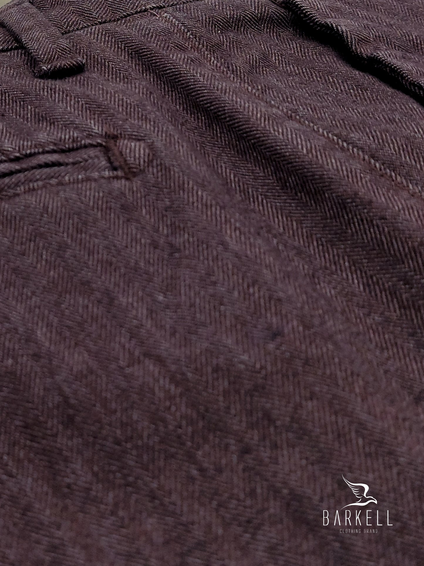 Pantalone Bordeaux Modello Chinos in Misto Cotone Spigato