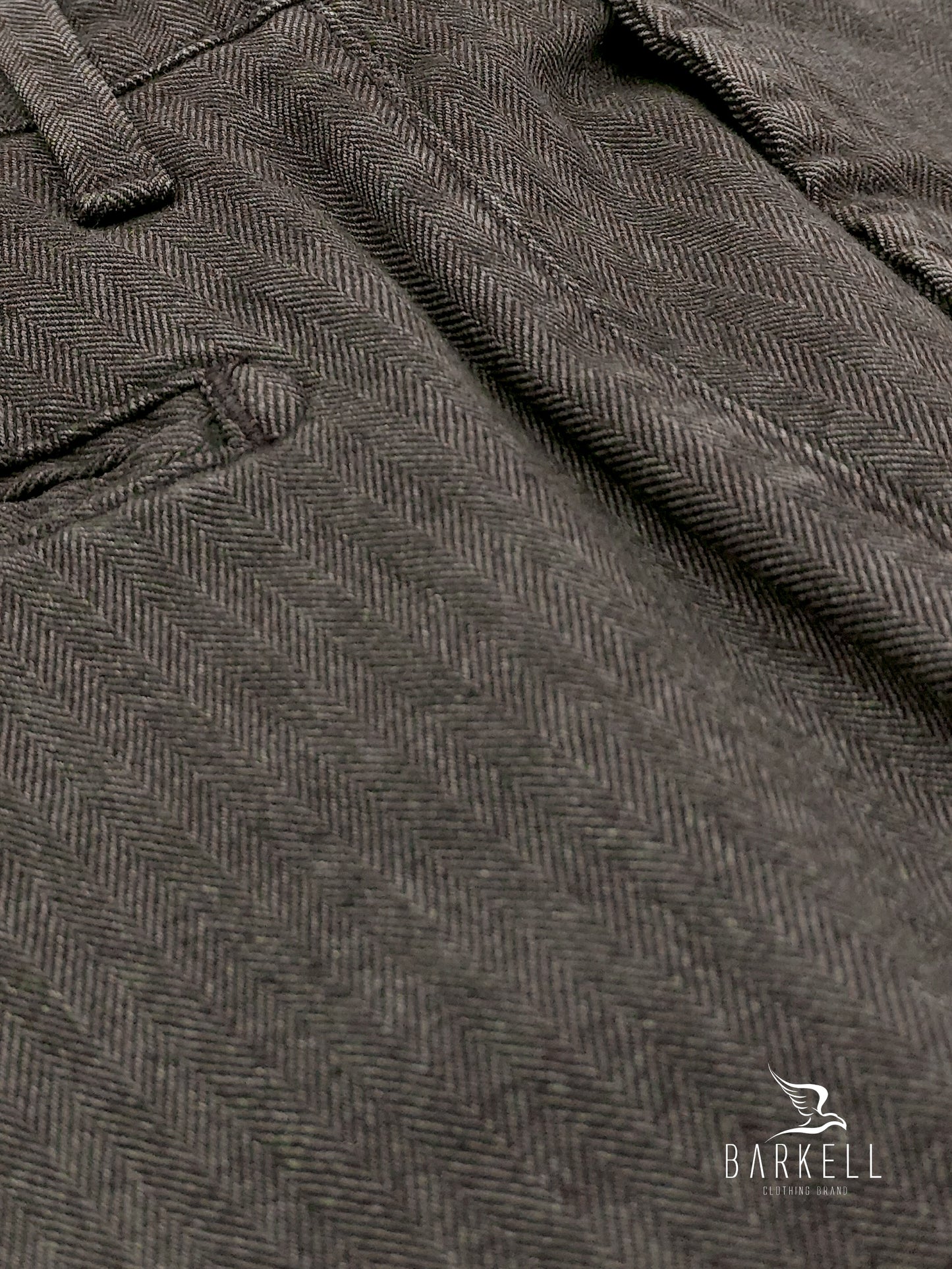 Pantalone Fango Modello Chinos in Misto Cotone Spigato