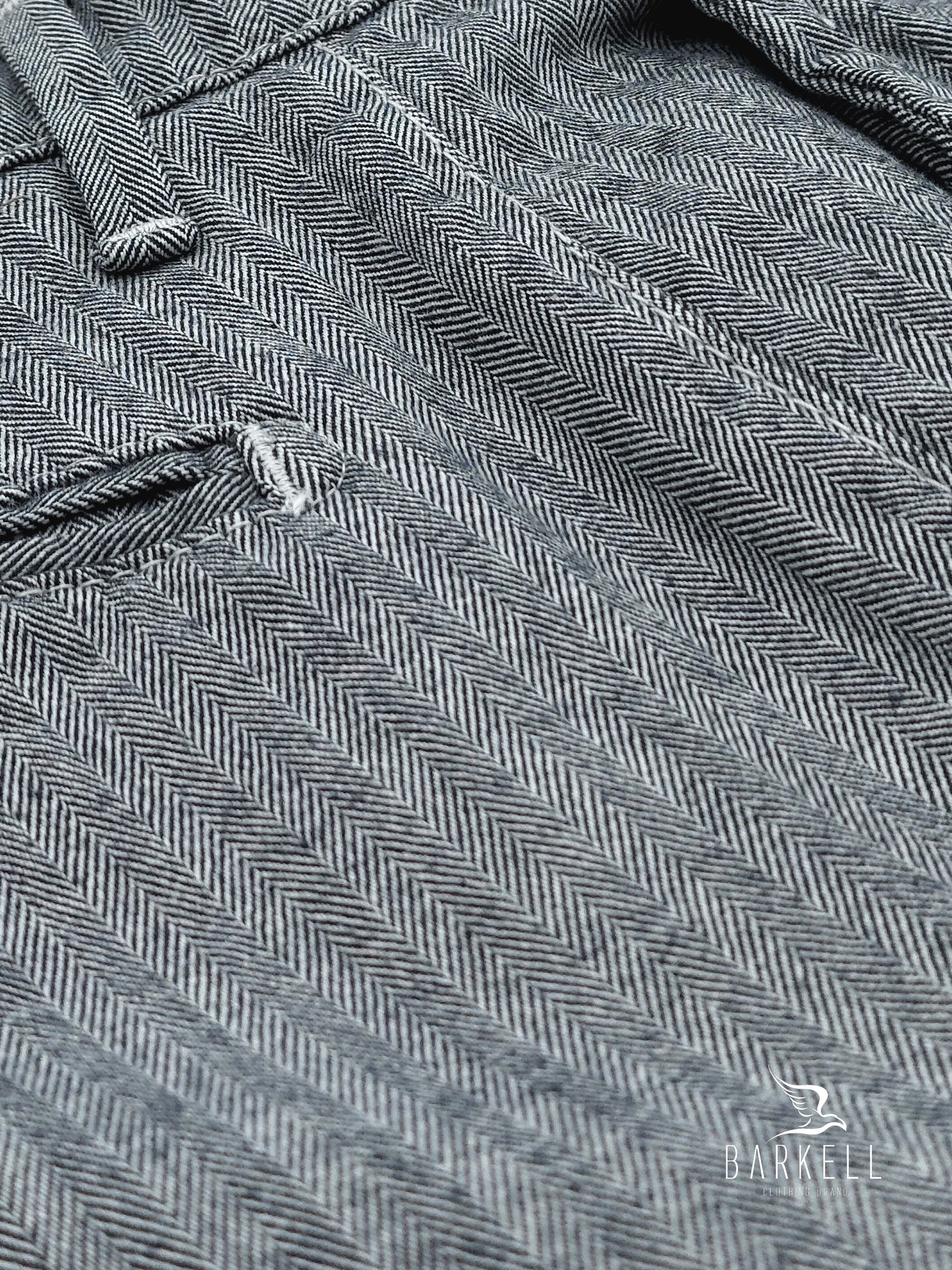 Pantalone Grigio Ghiaccio Modello Chinos in Misto Cotone Spigato