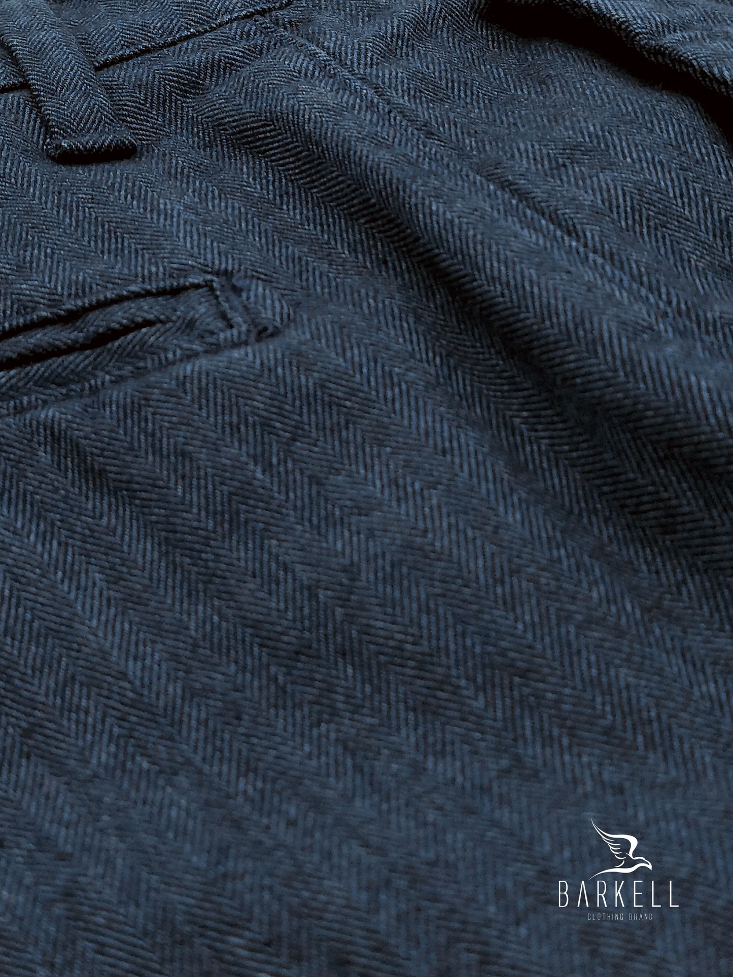 Pantalone Blu Indaco Modello Chinos in Misto Cotone Spigato