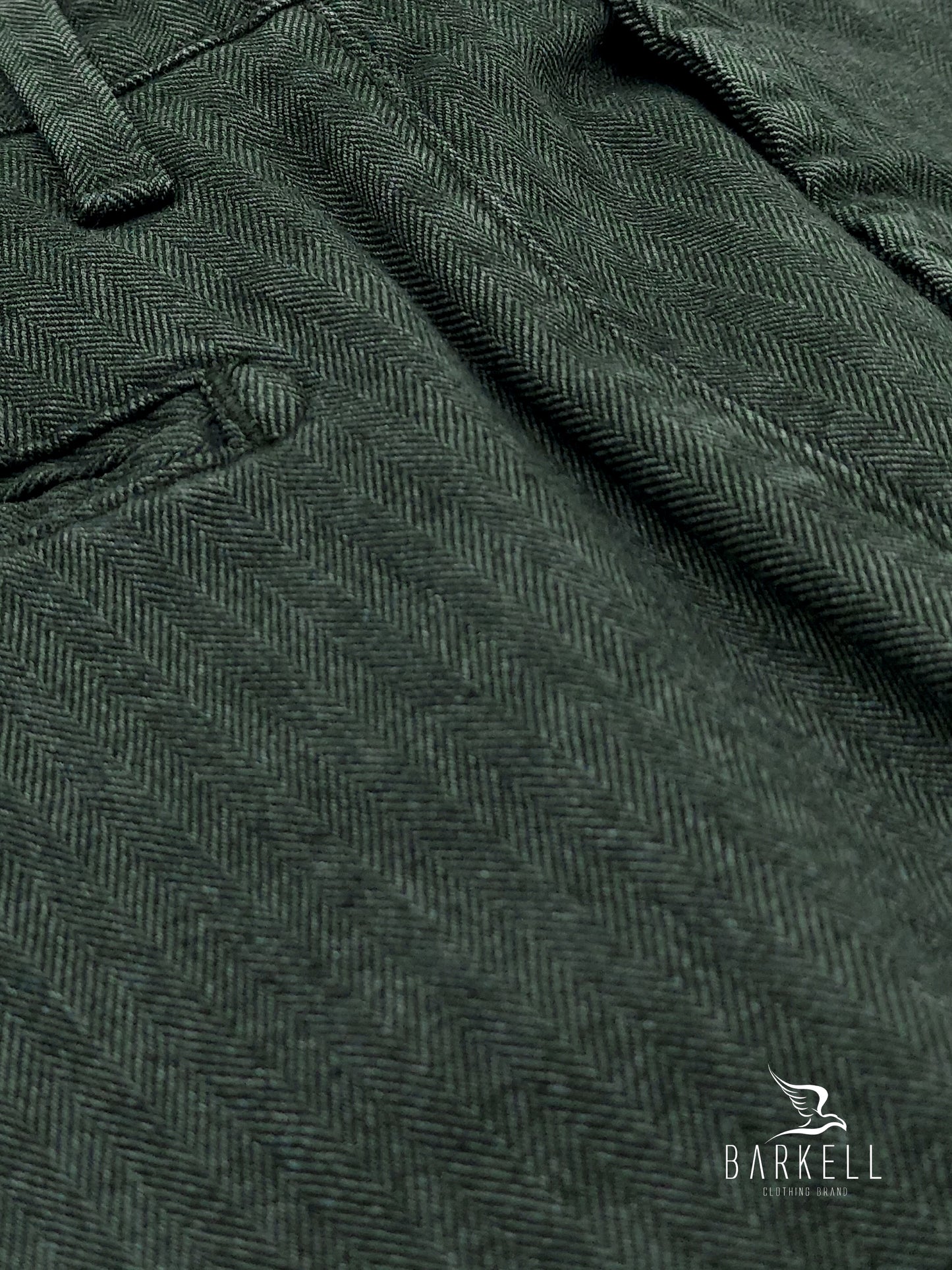 Pantalone Verdone Modello Chinos in Misto Cotone Spigato