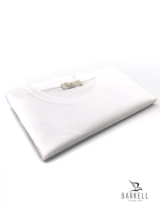 T-Shirt Girocollo in Filo di Scozia Extrafine Color Bianco