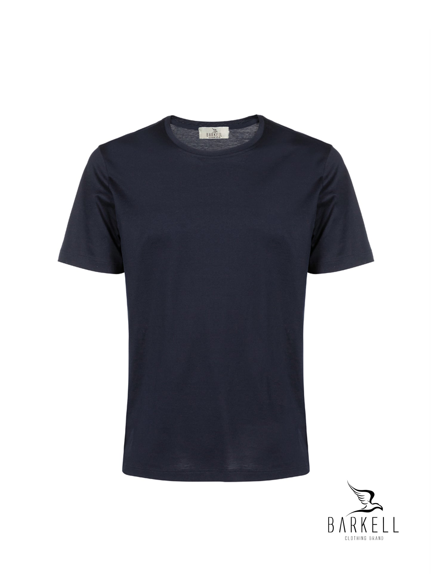T-Shirt Girocollo in Filo di Scozia Extrafine Color Blu