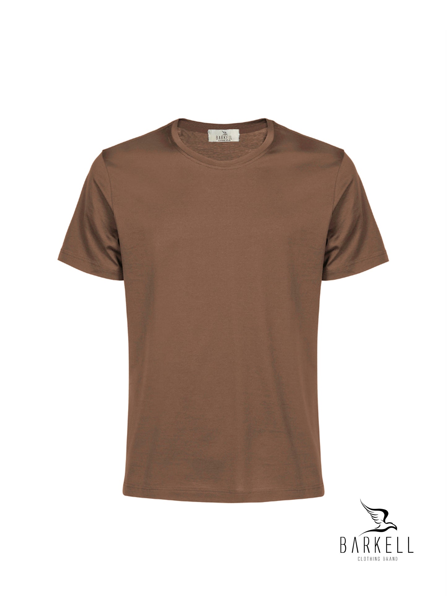 T-Shirt Girocollo in Filo di Scozia Extrafine Color Fango