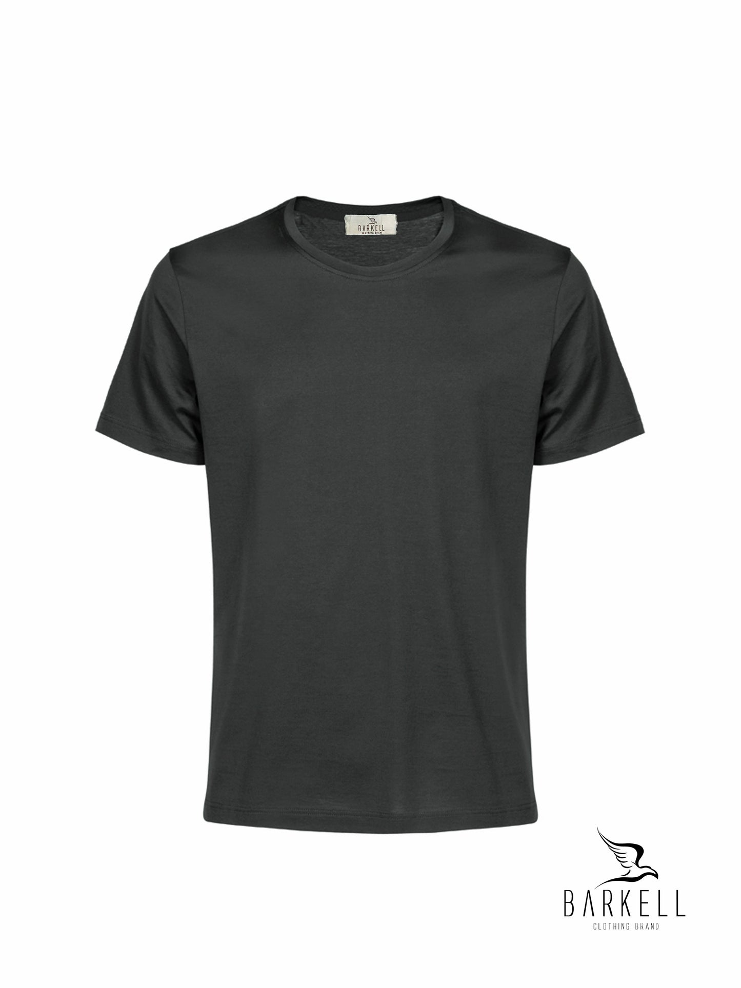 T-Shirt Girocollo in Filo di Scozia Extrafine Color Piombo