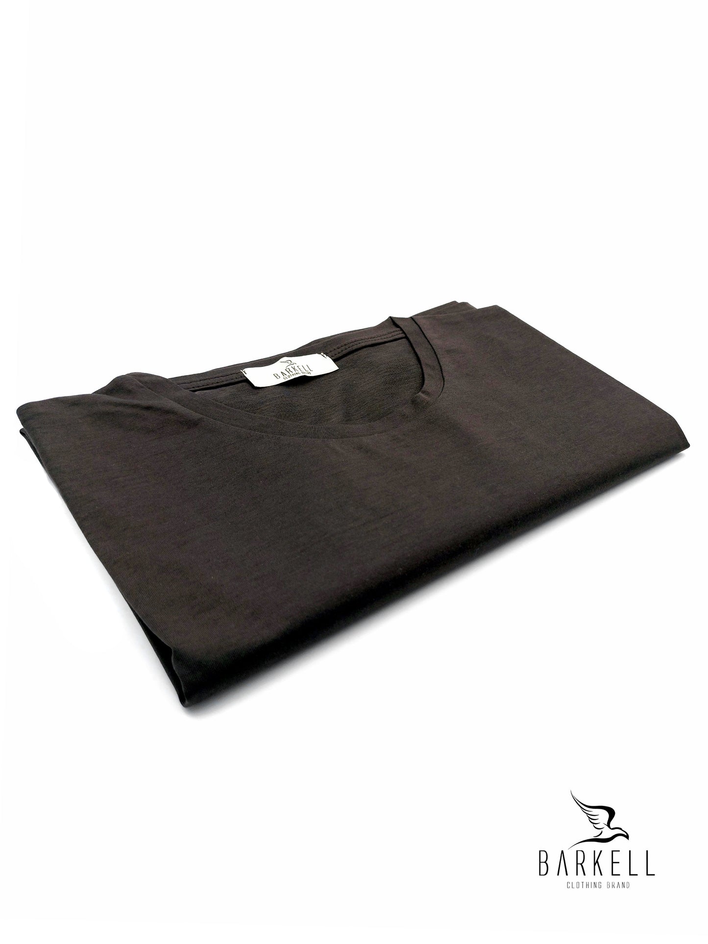 T-Shirt Girocollo in Filo di Scozia Extrafine Color Moro