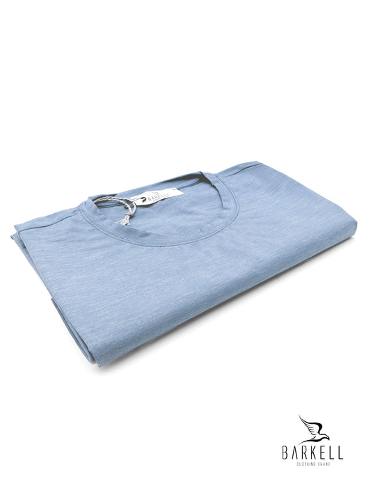 T-Shirt Girocollo in Jersey Lomellina Color Celeste