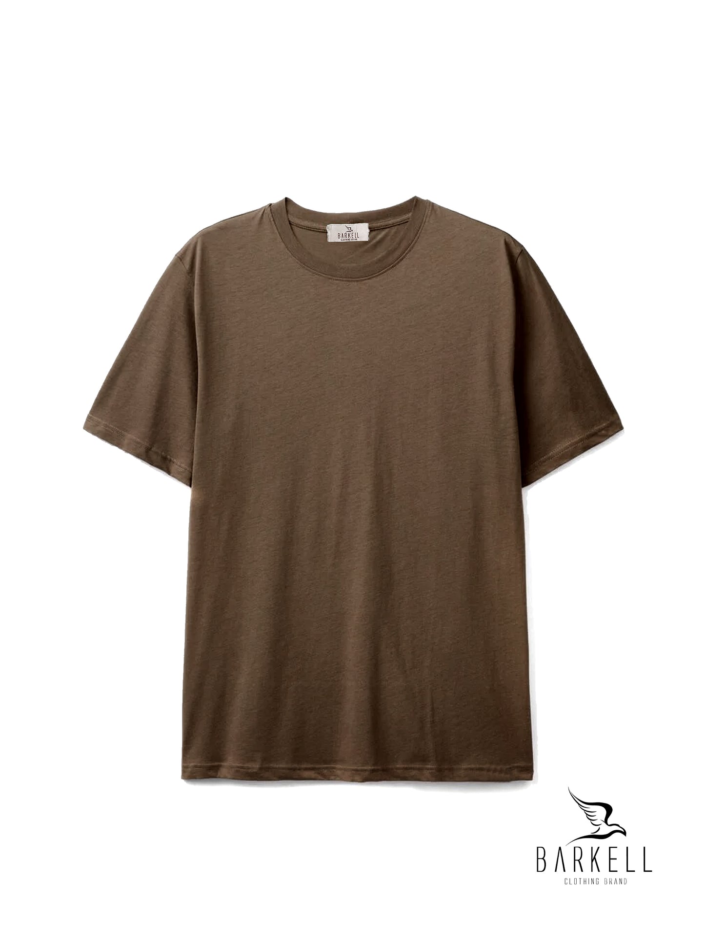 T-Shirt Girocollo in Jersey Lomellina Color Nocciola