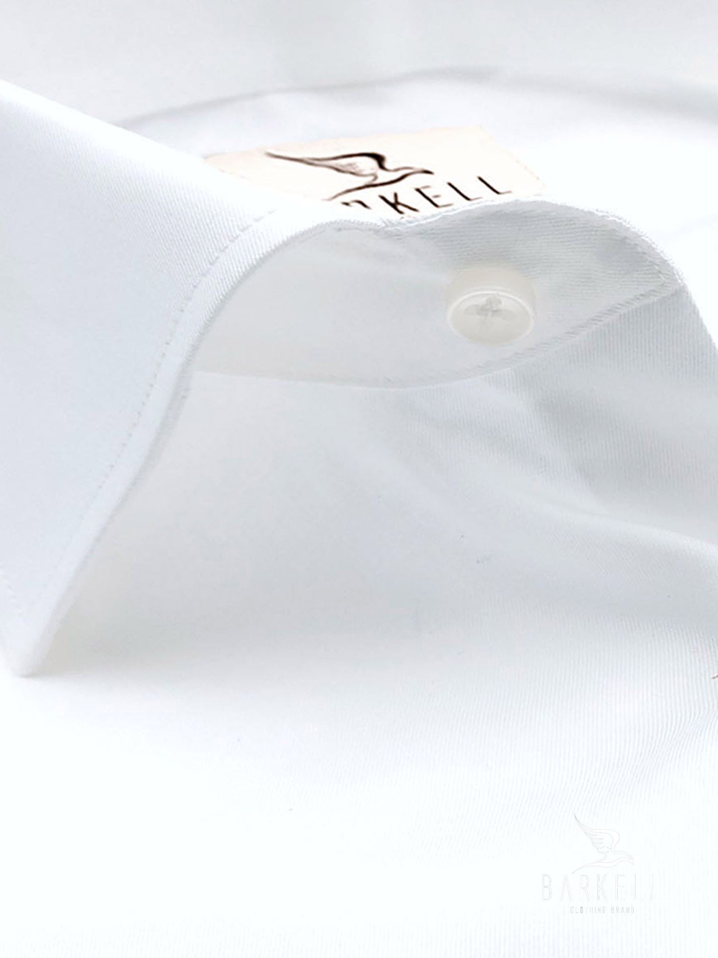 Camicia in Cotone Twill Bianco Collo Francese
