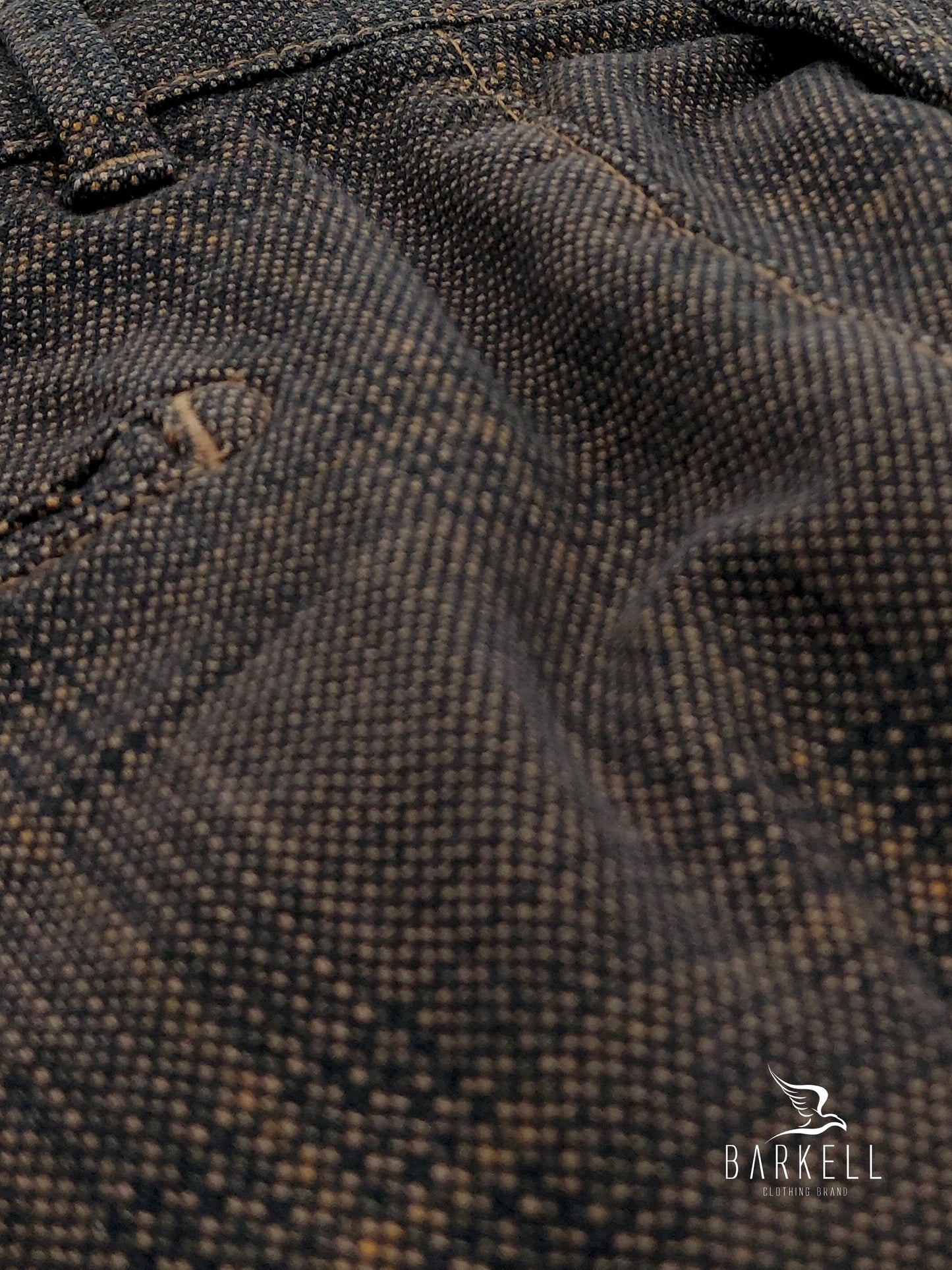 Pantalone Cammello Modello Chinos in Cotone Principe Di Galles