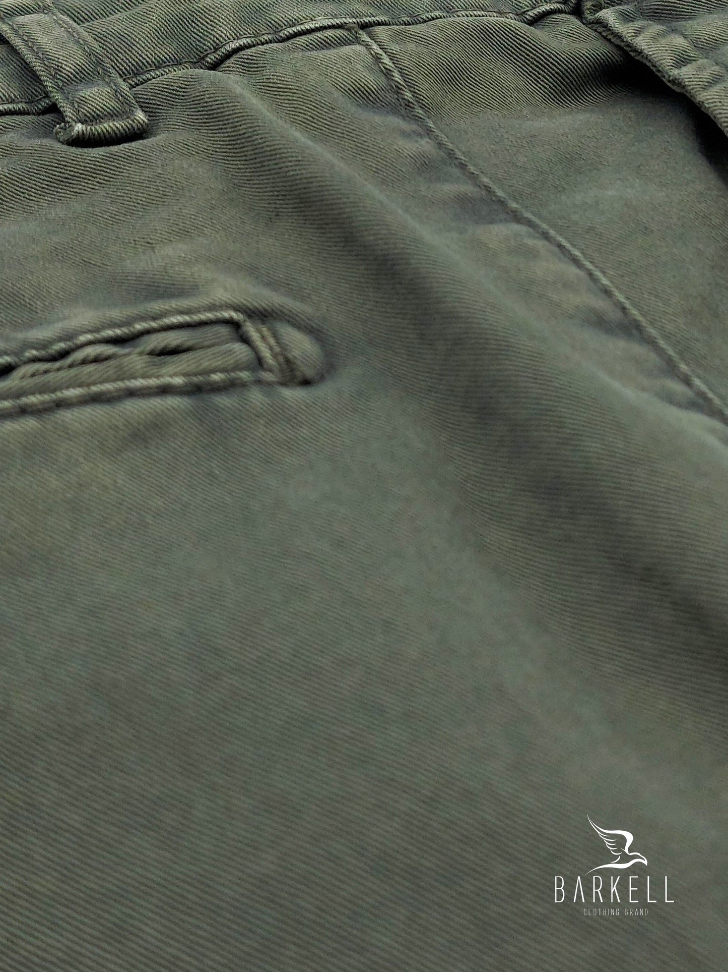 Pantalone Verde Militare Modello Chinos in Cotone Gabardina Ice Vintage