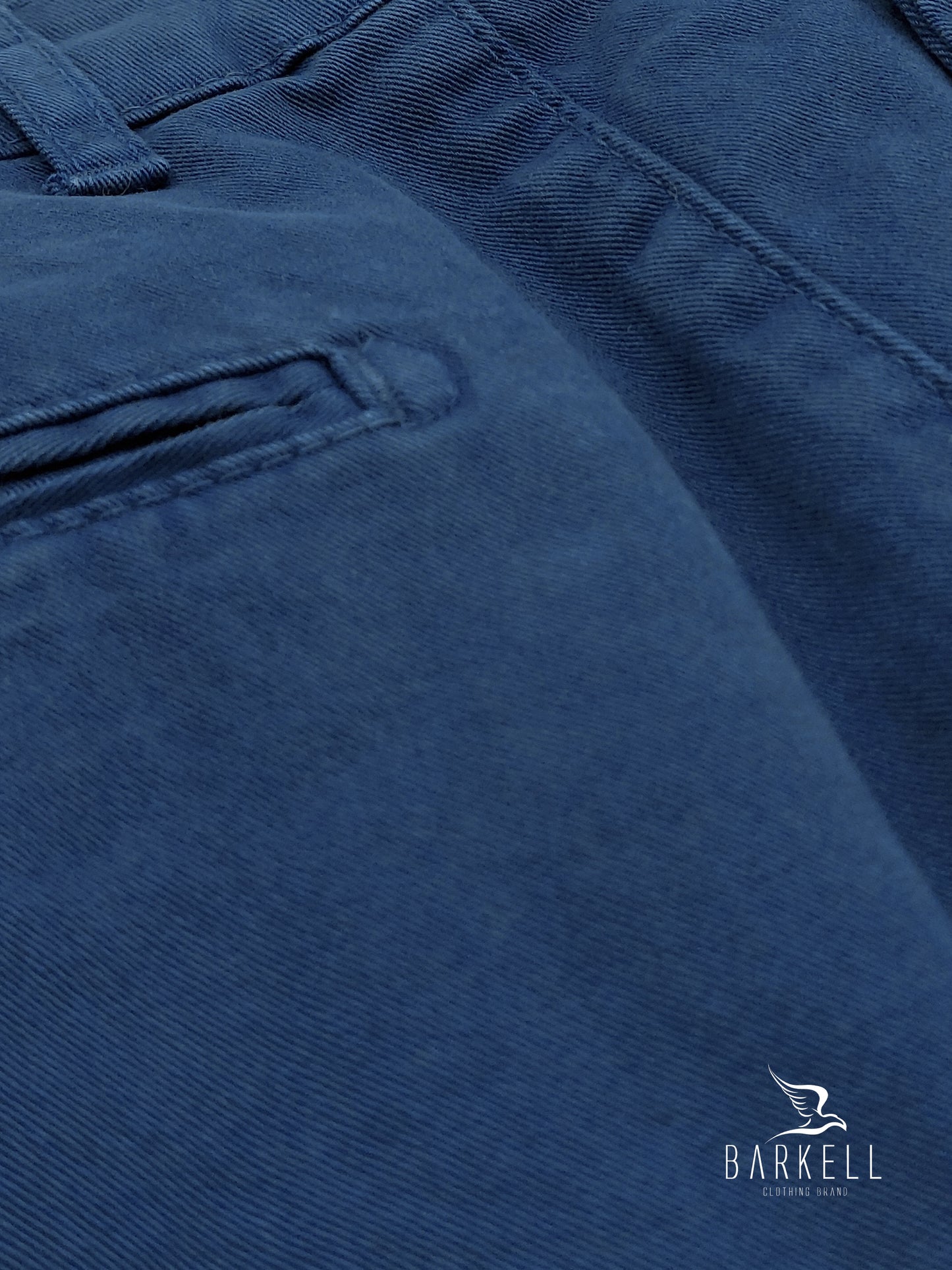 Pantalone Blu Indaco Modello Chinos in Cotone Gabardina