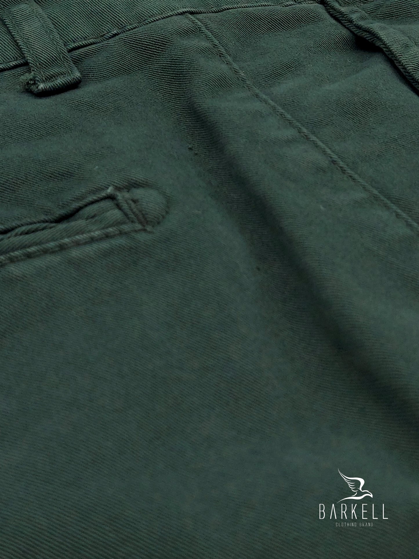 Pantalone Verde Bottiglia Modello Chinos in Cotone Gabardina