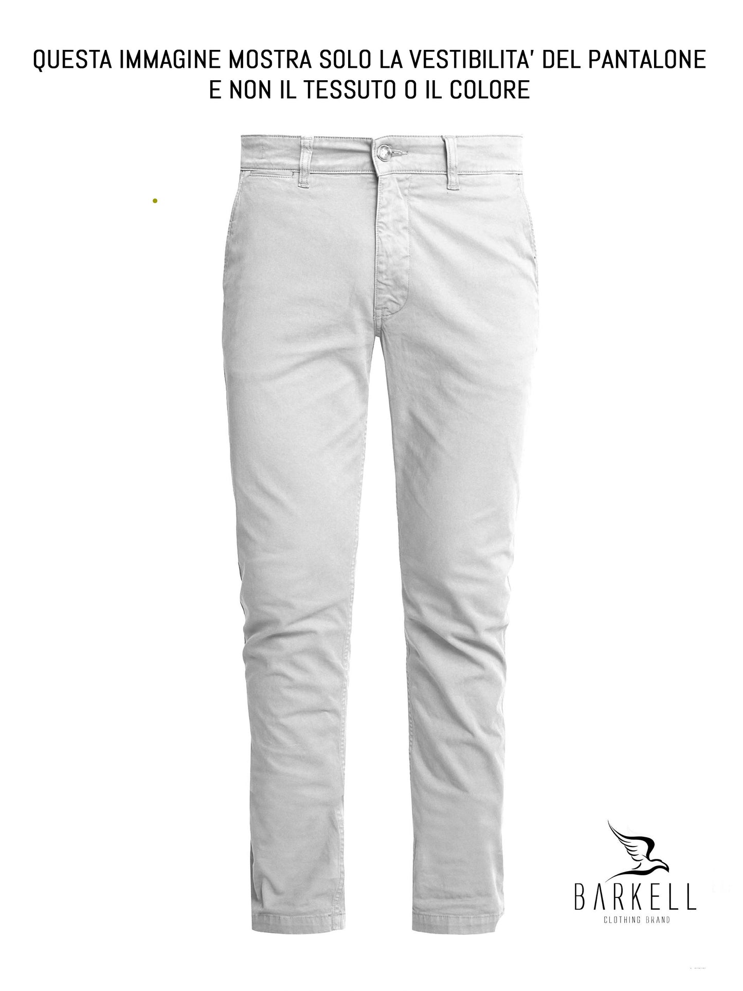 Pantalone Invernale Blu Indaco Modello Chinos in Cotone Gabardina
