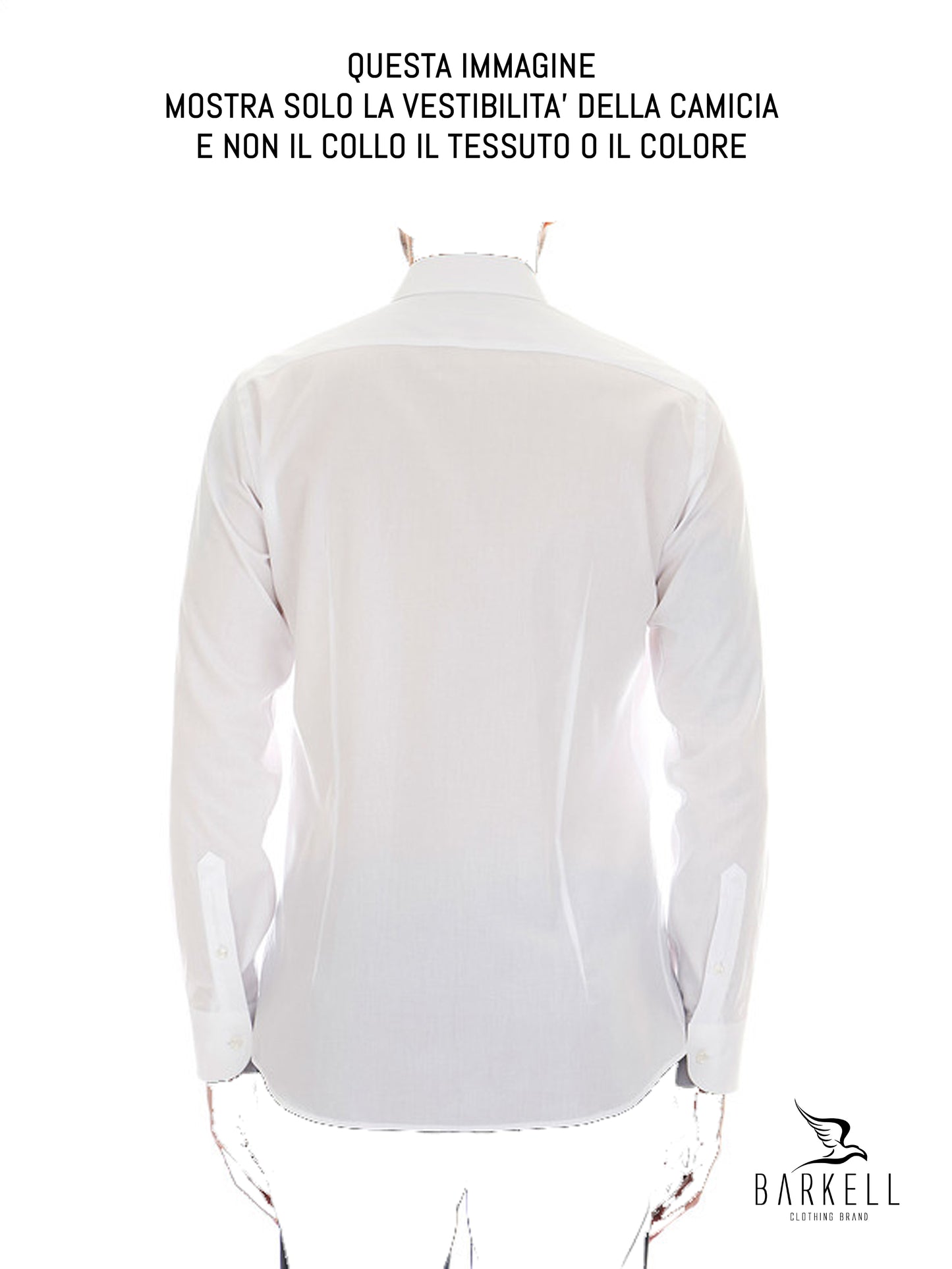 Camicia in Cotone Microfantasia Pied de Poule Blu e Marrone Collo Francese