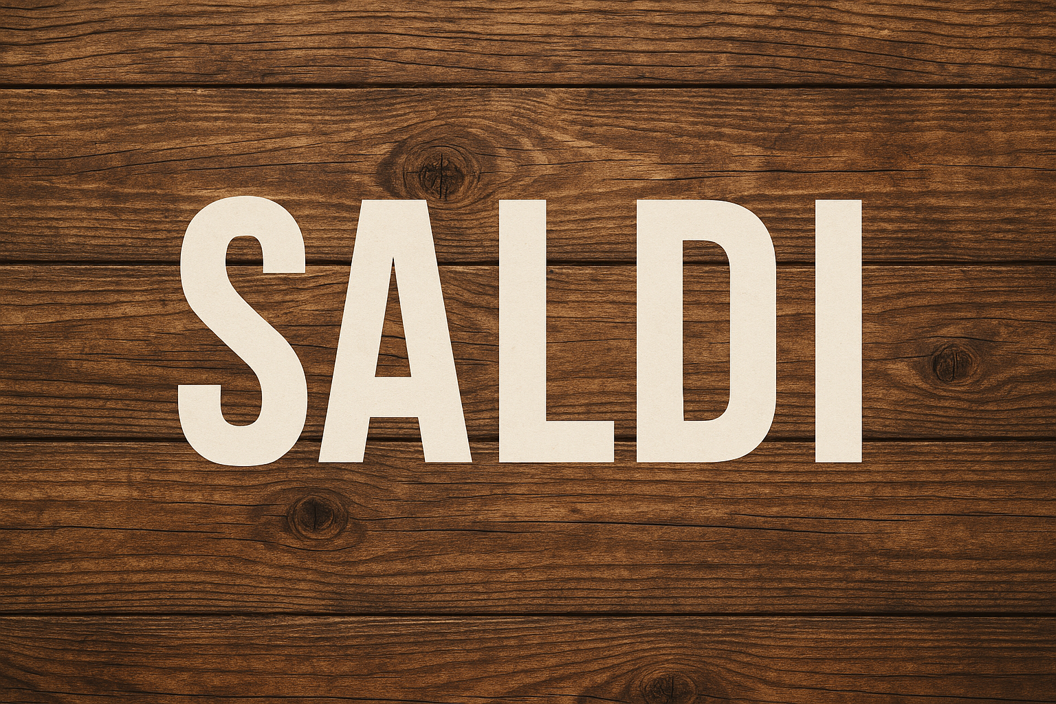 sfondo legno con scritta saldi