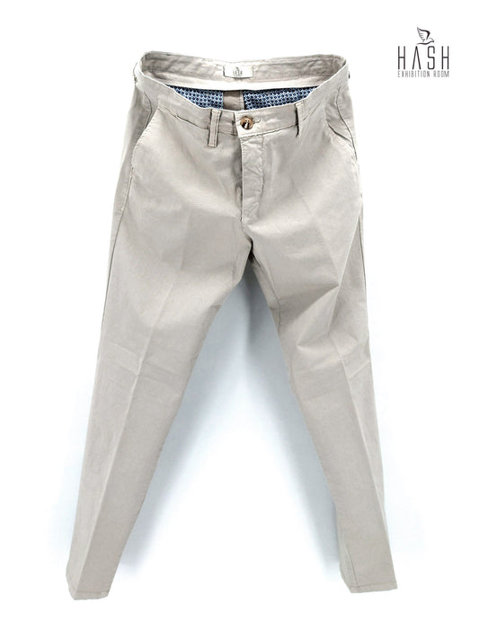 Pantalone Corda Chiaro Modello Chinos in Cotone Gabardina