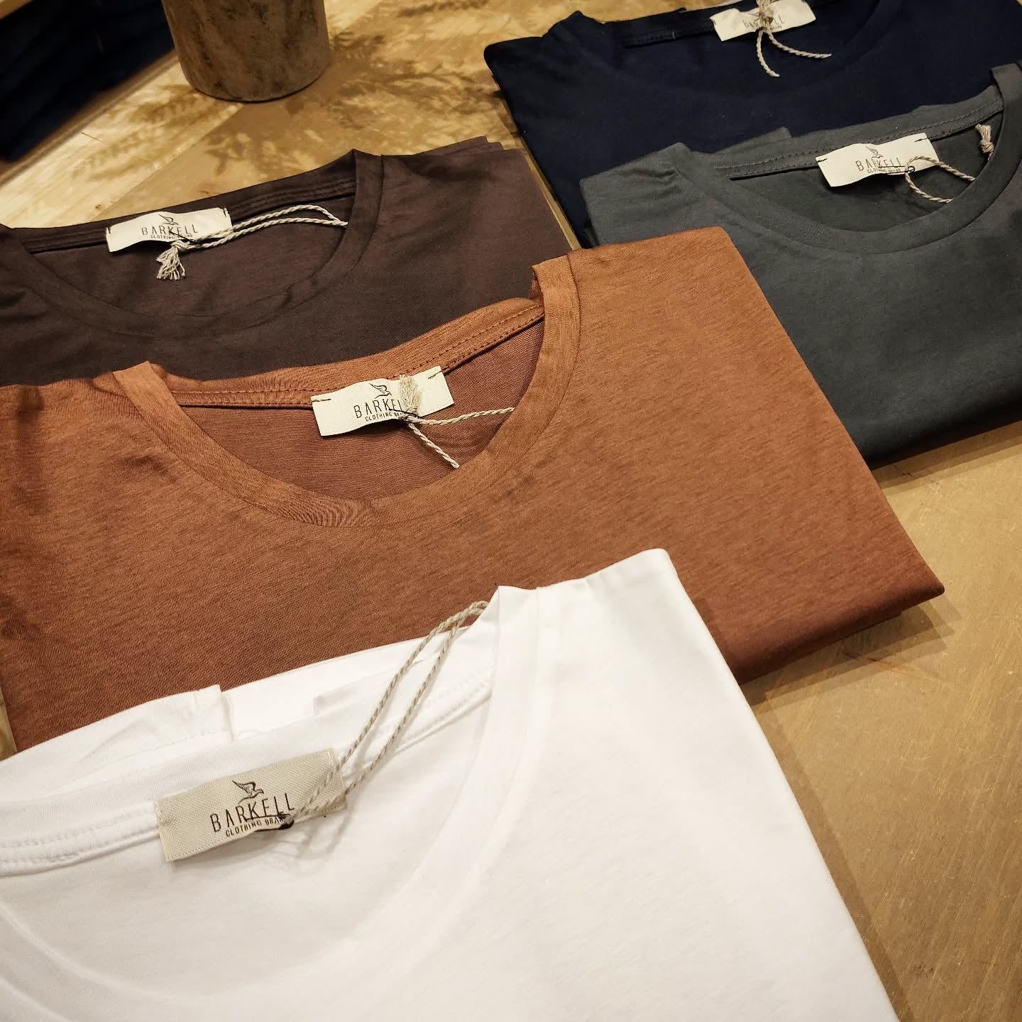 T-Shirt Girocollo in Filo di Scozia Extrafine Color Moro