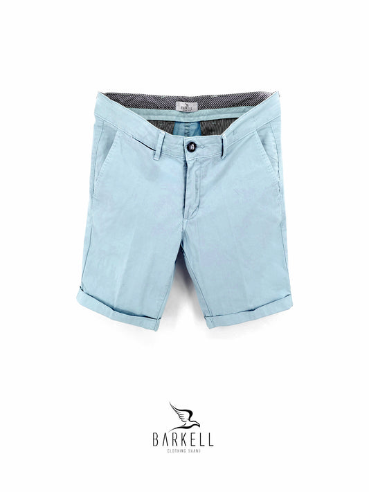 Bermuda Celeste Modello Chinos in Cotone Gabardina