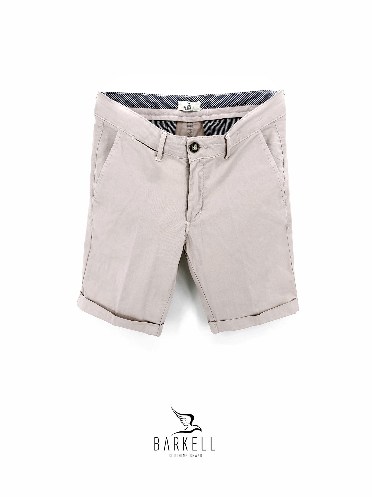 Bermuda Beige Ghiaccio Modello Chinos in Cotone Gabardina