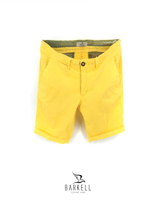 Bermuda Giallo Modello Chinos in Cotone Gabardina