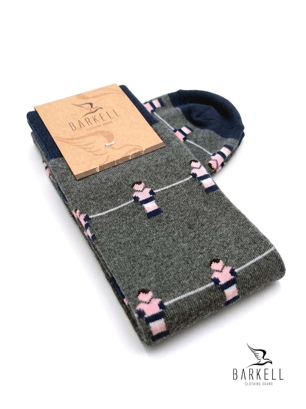 Long socks in warm high quality cotton with gray background and guitar pattern