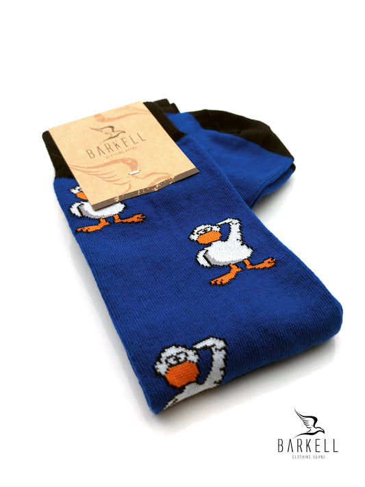 Calza Lunga In Caldo Cotone di Alta Qualità Fondo Blu Royal Fantasia Paperotto