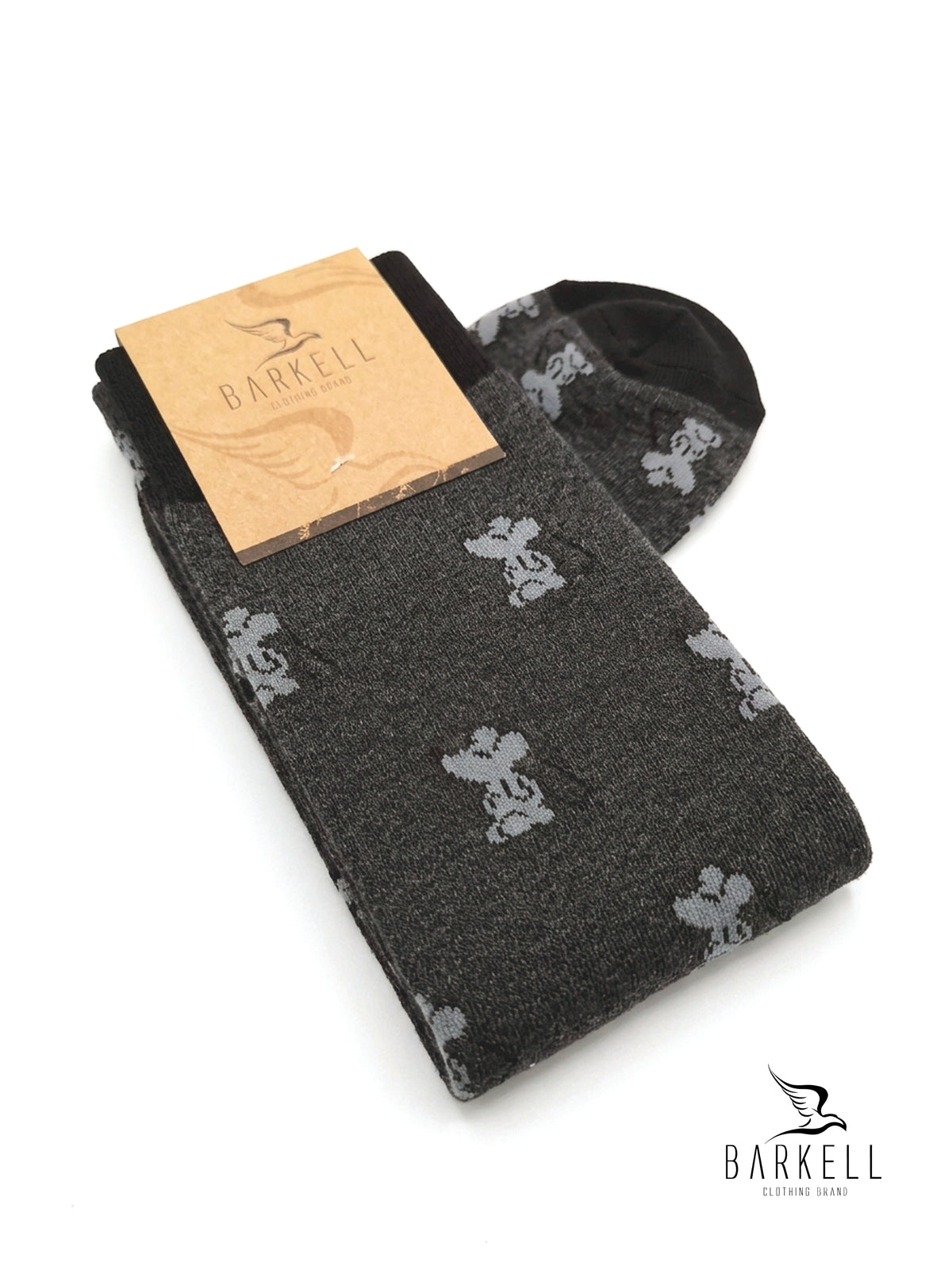 Long socks in warm high quality cotton with anthracite bottom and Mickey Mouse pattern