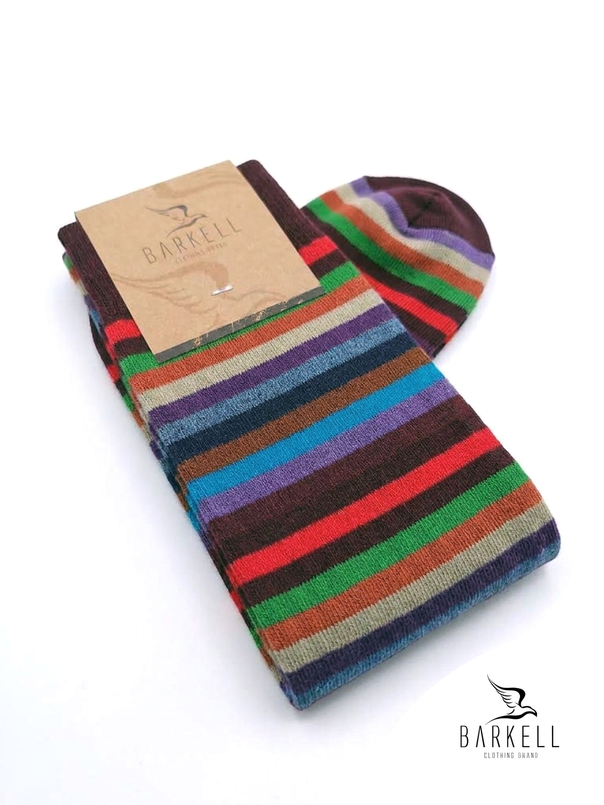 Long socks in warm high quality cotton with gray background and guitar pattern