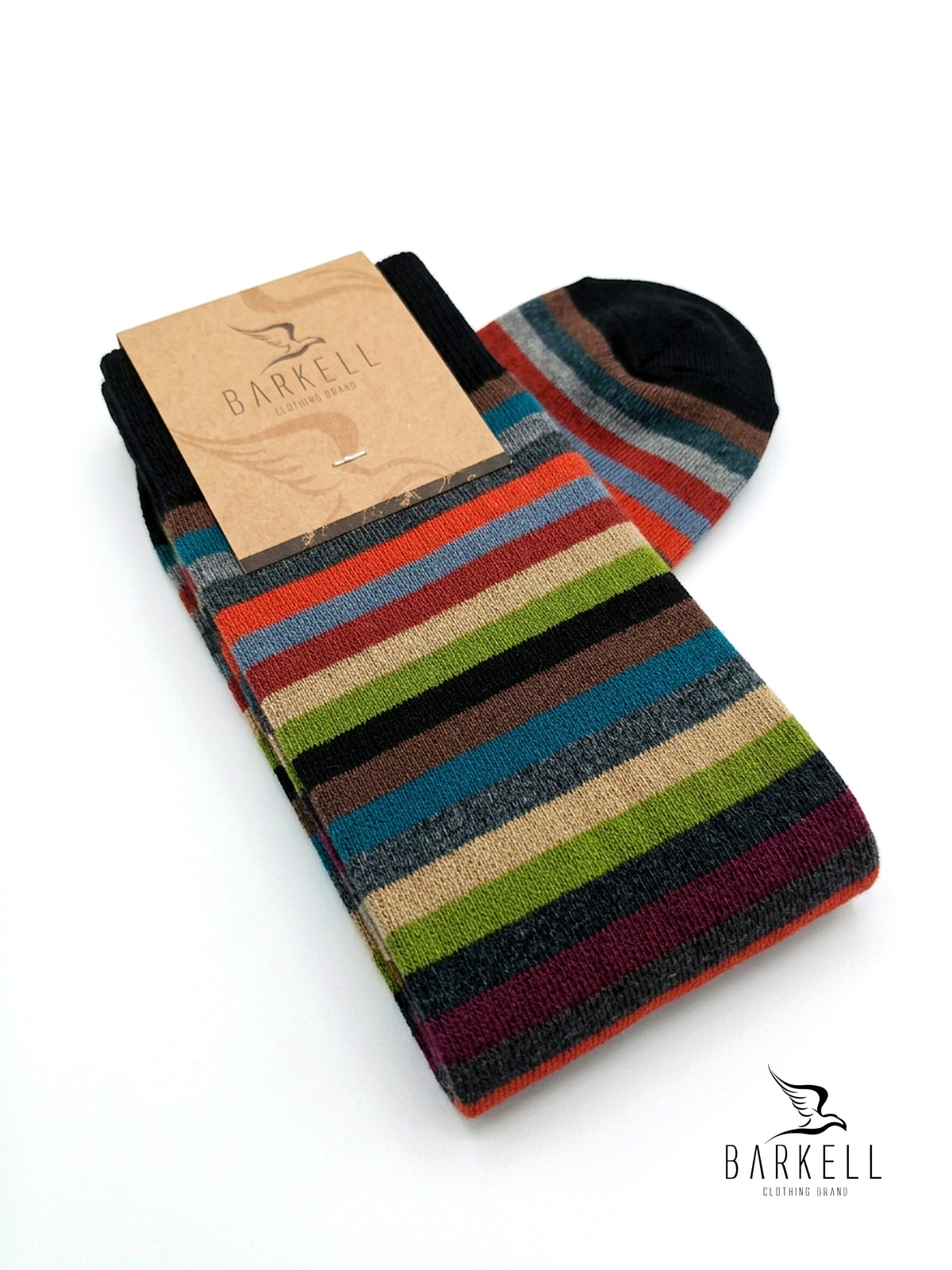 Long socks in warm high quality cotton with gray background and guitar pattern