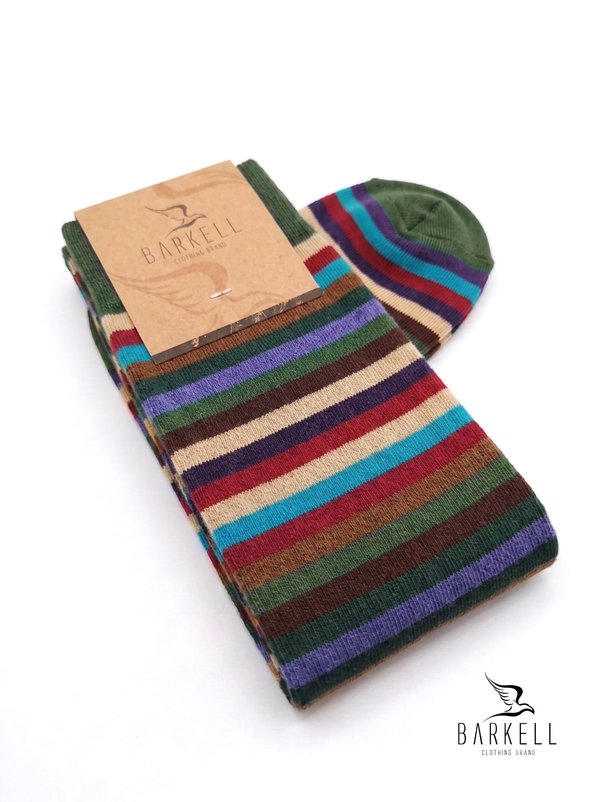 Long socks in warm high quality cotton with gray background and guitar pattern