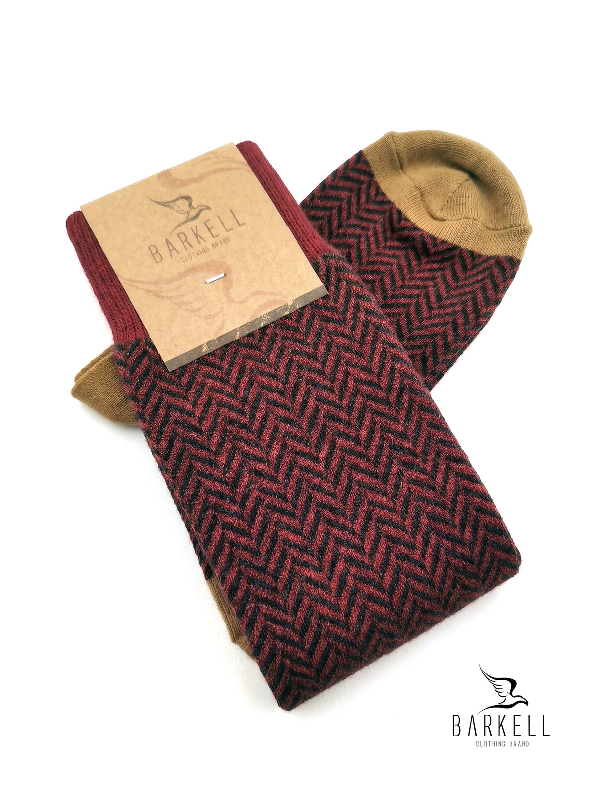 Chaussettes longues en coton chaud de haute qualité avec fond gris et motif guitare