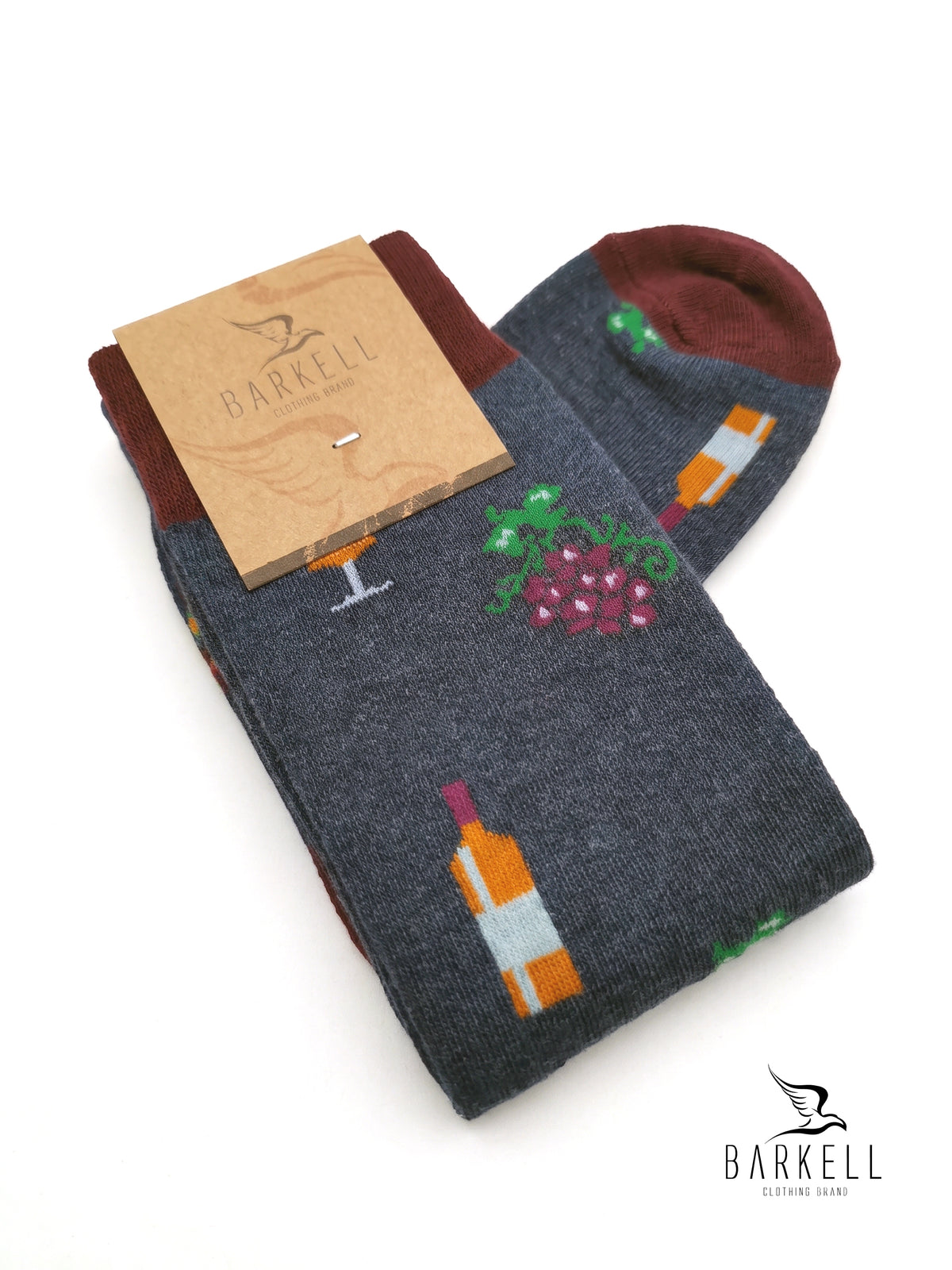Chaussettes longues en bas de coton chaud de haute qualité motif jean bleu vin