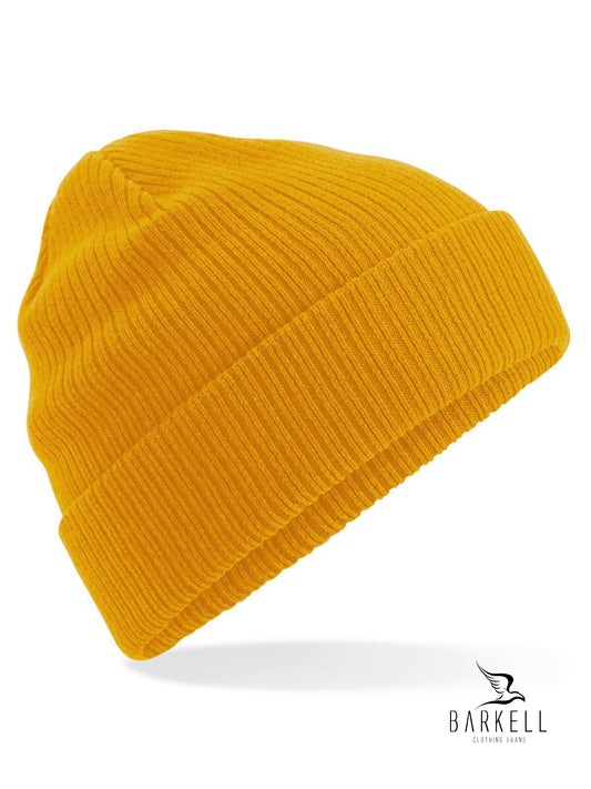 Cappello a Coste in Puro Caldo Cotone Organico Colore Verde Giallo