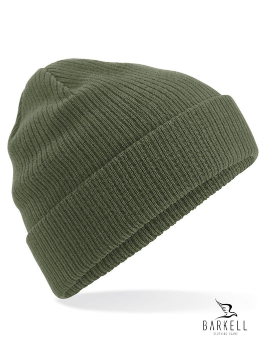 Cappello a Coste in Puro Caldo Cotone Organico Colore Verde Oliva