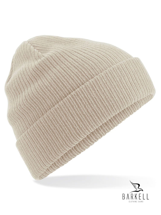 Cappello a Coste in Puro Caldo Cotone Organico Colore Sabbia