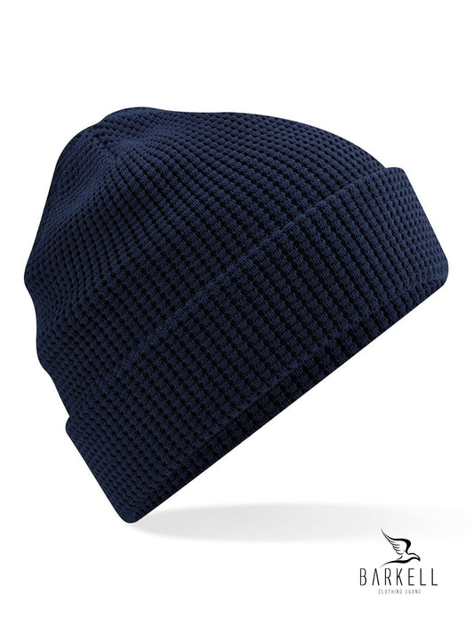 Cappello Punto Pannocchia in Puro Caldo Cotone Organico Colore Blu